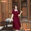 Đầm thiết kế cổ sen eo đính nơ tùng xếp ly BEMINE MT8969
