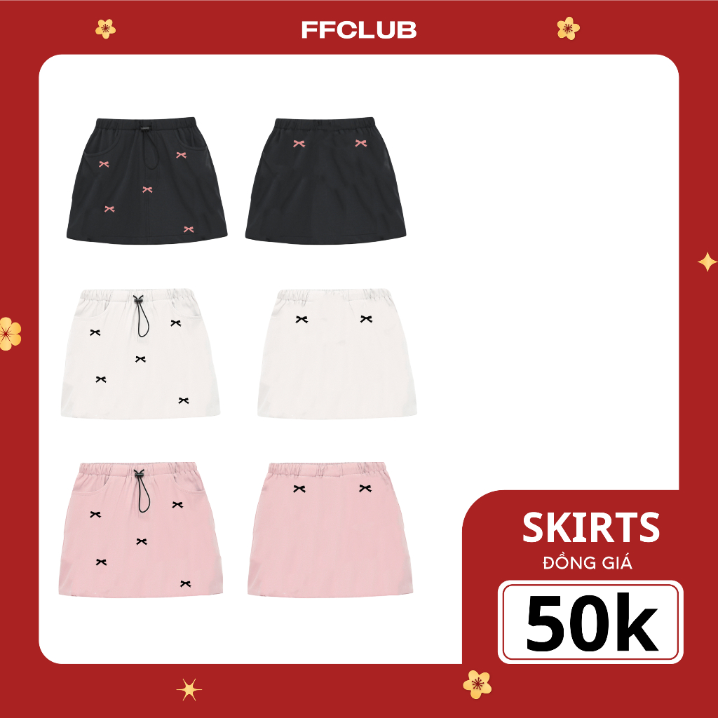 [XẢ KHO] CHÂN VÁY DÙ DÁNG NGẮN NƠ MINI SKIRT FFCLUB MIX 2