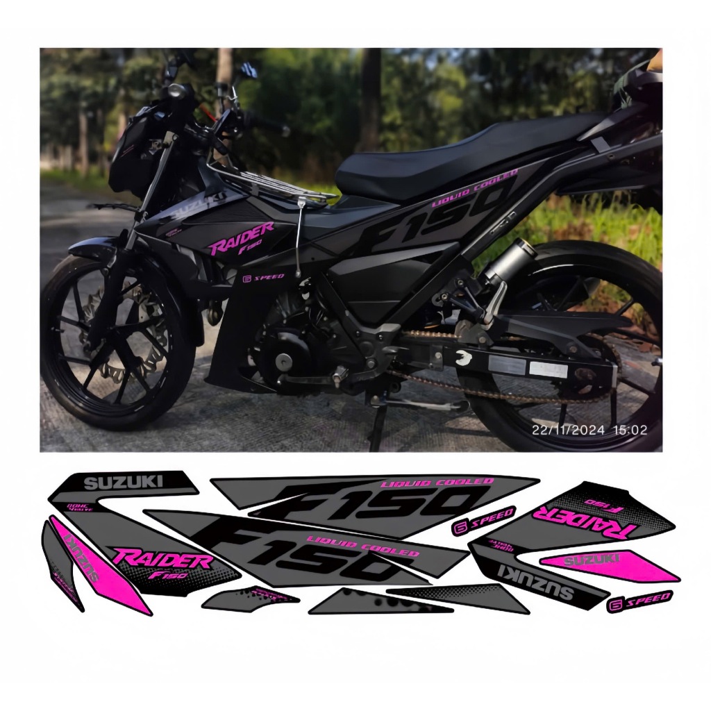 tem rời raider F150 cao cấp chất liệu in 3 lớp chống nước không phai màu thích hợp nền đen nhãn dán decal.