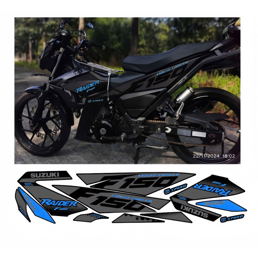 tem rời raider F150 cao cấp chất liệu in 3 lớp chống nước không phai màu thích hợp nền đen nhãn dán decal.