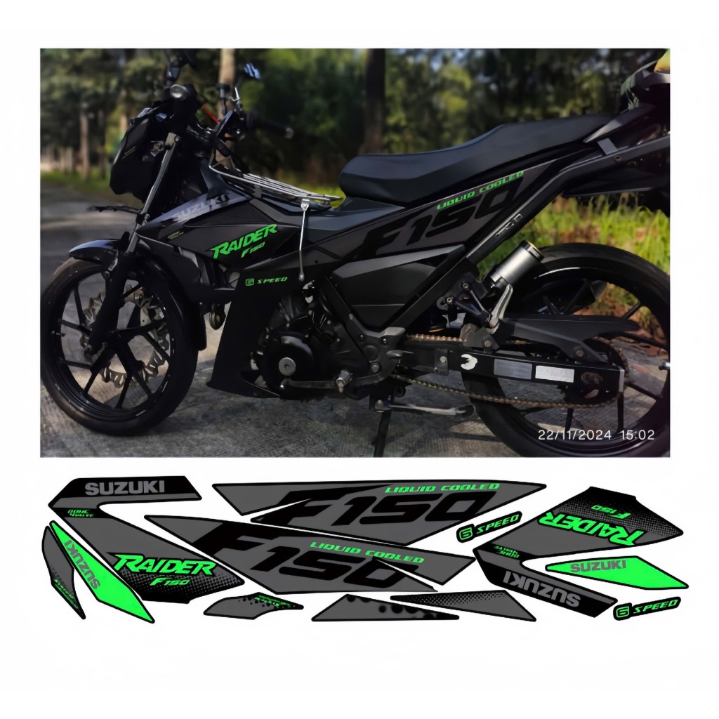 tem rời raider F150 cao cấp chất liệu in 3 lớp chống nước không phai màu thích hợp nền đen nhãn dán decal.
