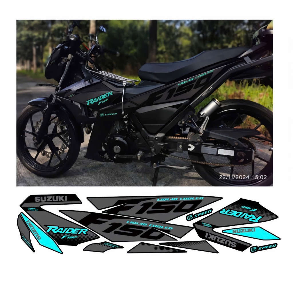 tem rời raider F150 cao cấp chất liệu in 3 lớp chống nước không phai màu thích hợp nền đen nhãn dán decal.