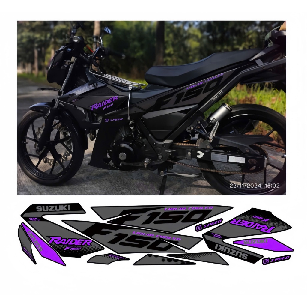 tem rời raider F150 cao cấp chất liệu in 3 lớp chống nước không phai màu thích hợp nền đen nhãn dán decal.