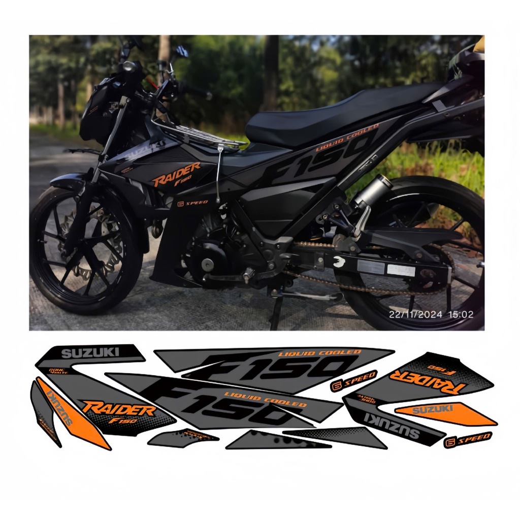 tem rời raider F150 cao cấp chất liệu in 3 lớp chống nước không phai màu thích hợp nền đen nhãn dán decal.