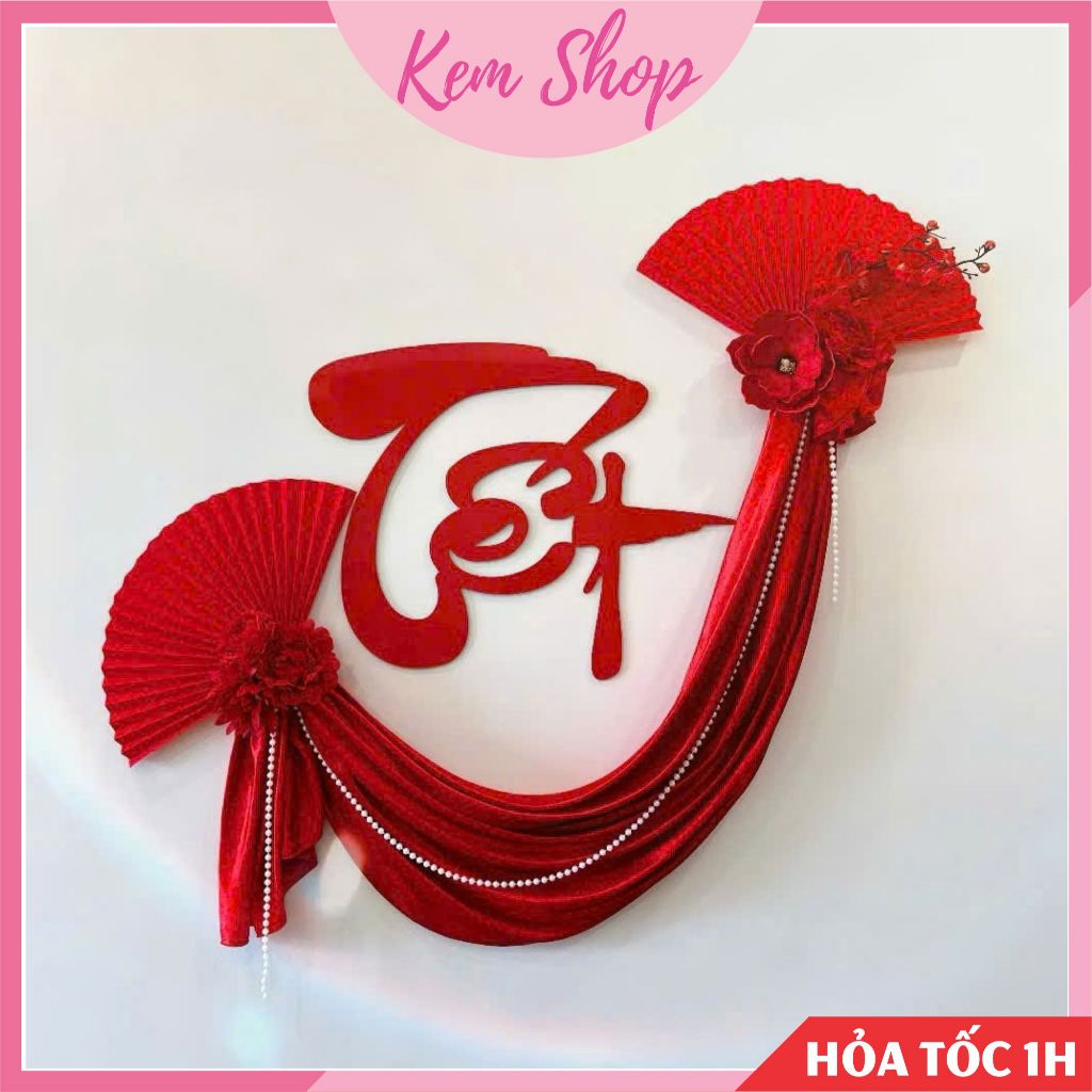 Chữ Tết, chữ Phúc vải nỉ dạ trang trí Tết nguyên đán, năm mới - Kem Shop K65