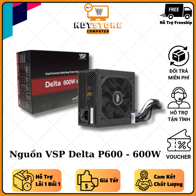 Bộ Nguồn Máy Tính PSU Delta P600 - Công Suất 600W - Kích Thước ATX ...