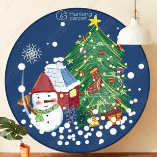 [H] Thảm tròn noel MAYA decor trang trí tô điểm không gian sống, lông mềm mại, dày dặn, bền đẹp