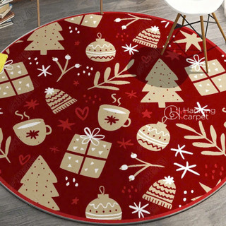[H] Thảm tròn noel MAYA decor trang trí tô điểm không gian sống, lông mềm mại, dày dặn, bền đẹp