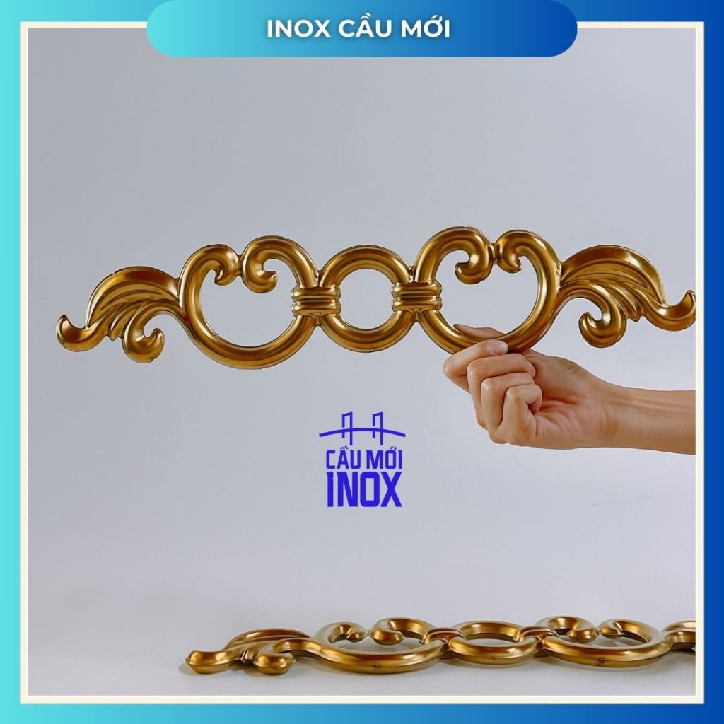 COC vàng/bạc hình trái tim, inox 304, kích thước 100x500, hoa văn mỹ thuật inox chất lượng cao