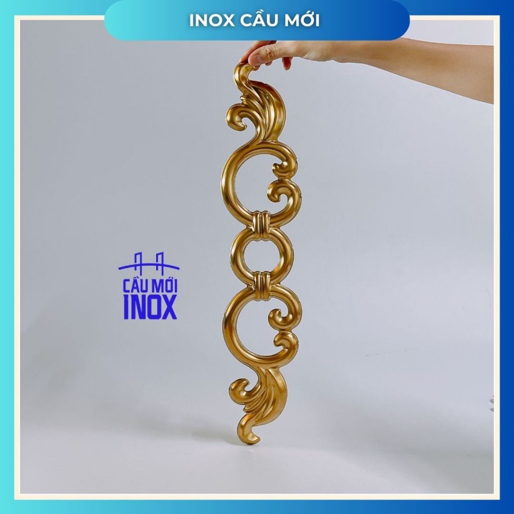 COC vàng/bạc hình trái tim, inox 304, kích thước 100x500, hoa văn mỹ thuật inox chất lượng cao