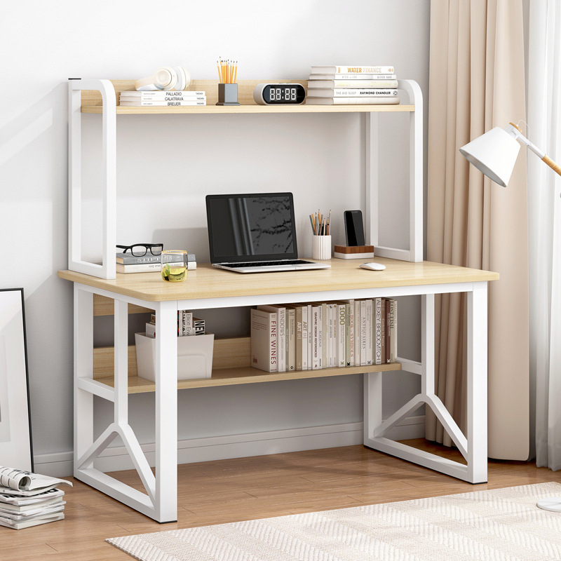 SUNNY  Bàn Làm Việc Có Kệ Sách U4 Bàn Học Sinh Bàn Gỗ Mdf Dày 15mm Chân Sắt Sơn Tĩnh Điện 2 Tầng