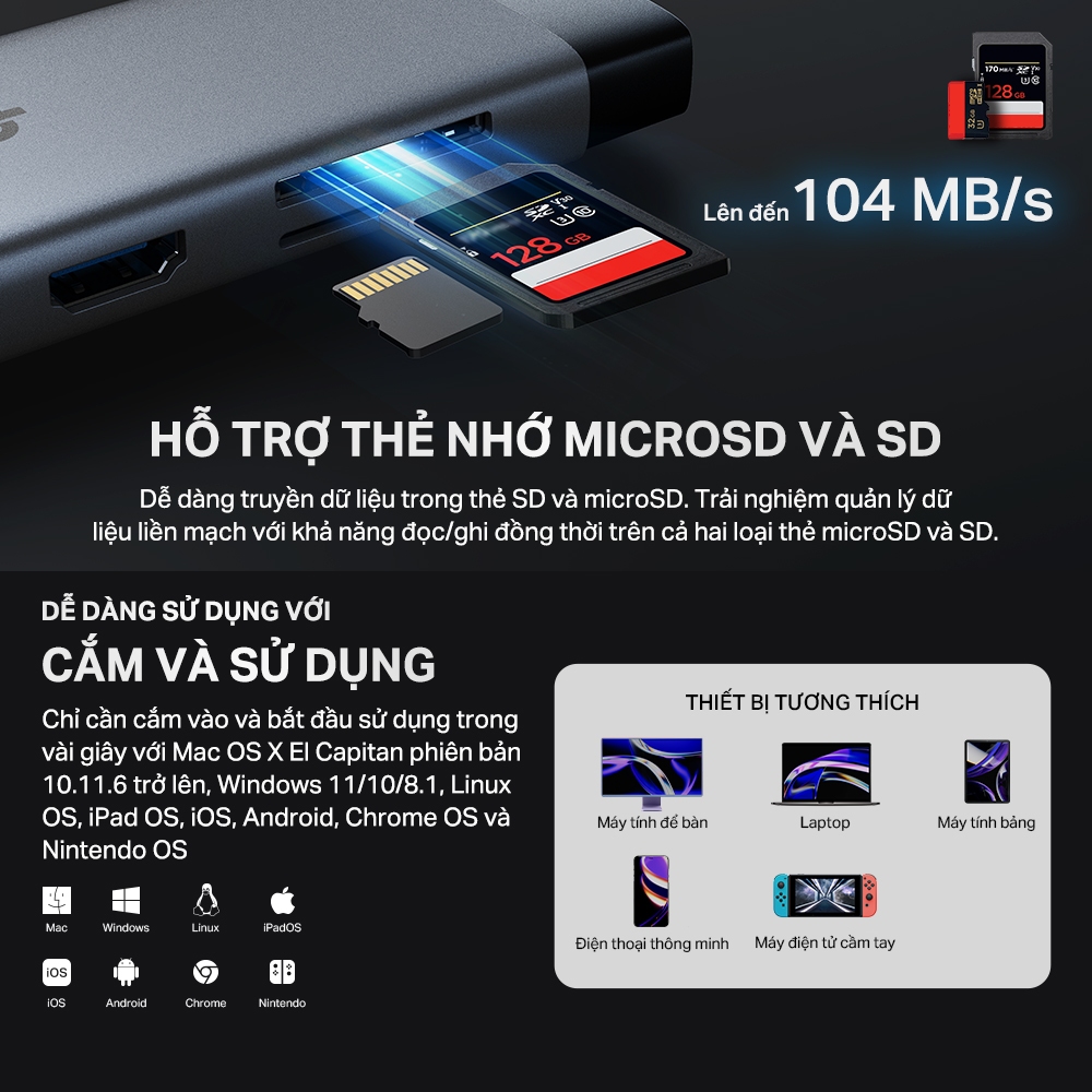 Ảnh Bộ HUB USB Type C TP-Link UH5020C / UH6120C / UH7020C / UH9120C nhiều cổng cho PC/Laptop 3