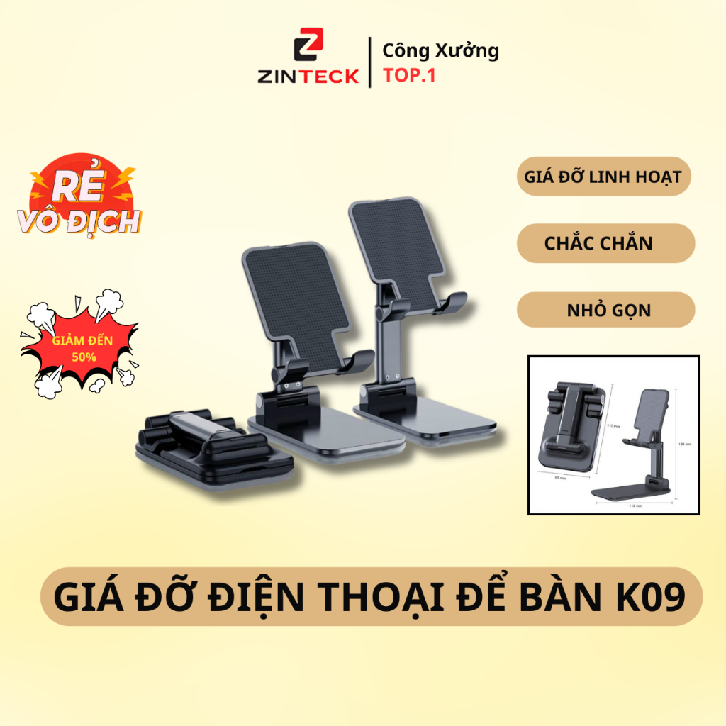 Giá Đỡ Điện Thoại Để Bàn 💖 𝑭𝑹𝑬𝑬𝑺𝑯𝑰𝑷 💖 Giá Đỡ Điện Thoại Gấp Gọn , Kệ Đỡ Điện Điện Thoại Đa Năng K09