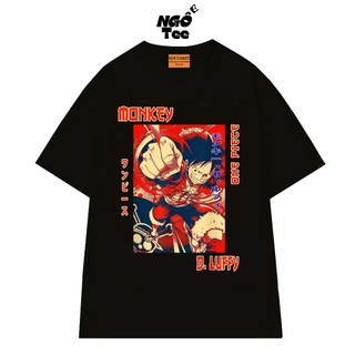 Áo Thun Anime NGỐ TEE Monkey D Luffy One Piece Chất Vải Cotton 75 Mềm Mịn Thoáng Mát Form Rộng
