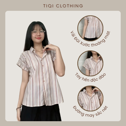 Áo Sơ Mi Trơn Sơ Mi Tay Hến Chất Đũi Xước ,Áo Trơn, Sơ Mi Nữ Form Vừa Trẻ Trung
