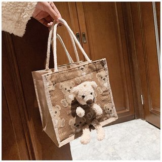Túi cói mini gấu bông dễ thương