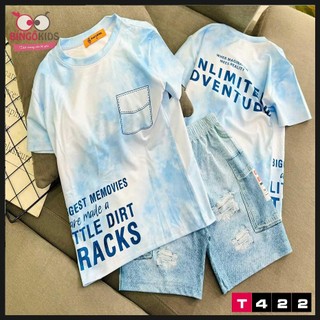 Đồ bộ mặc nhà bé trai quần ngắn áo ngắn họa tiết hip hop hiện đại chất thun lạnh in 3D