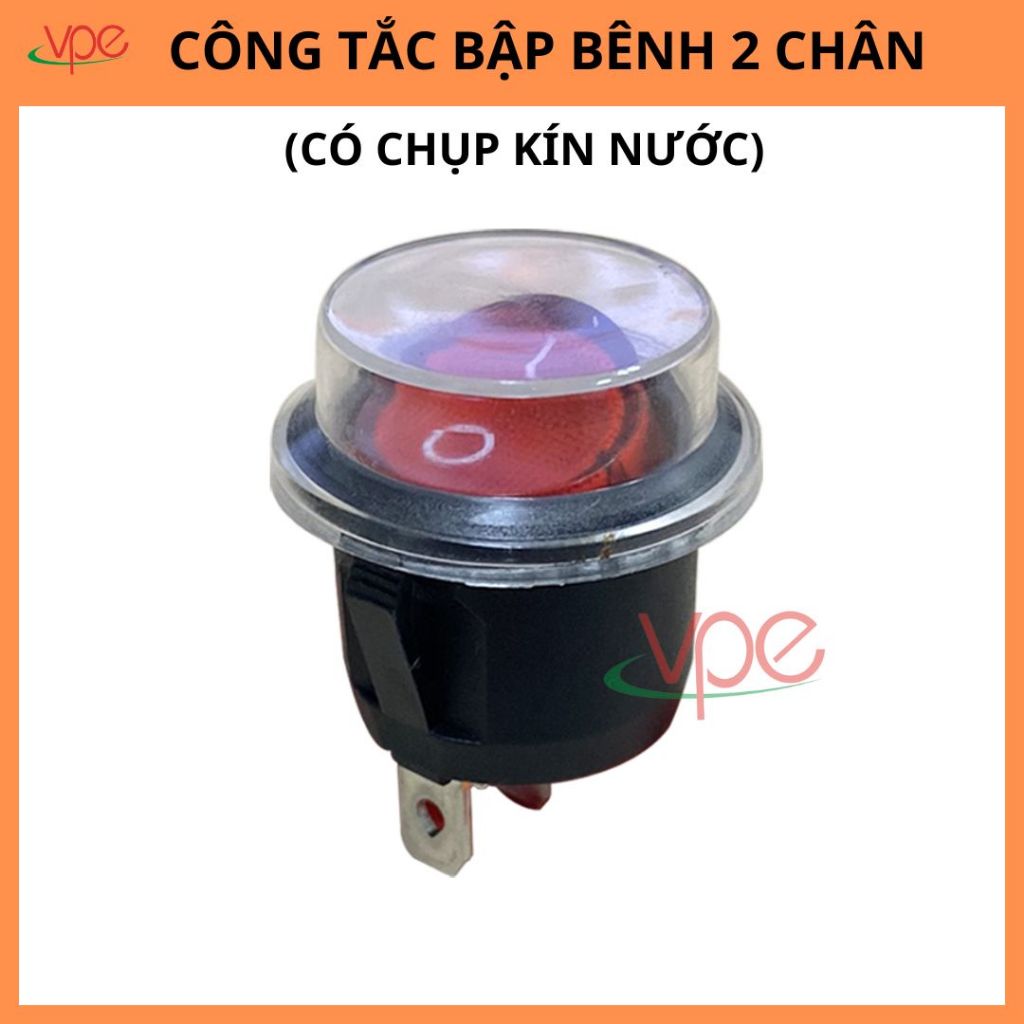 Combo 5 Công tắc bập bênh tròn KCD1 2 chân chống nước ON OFF mini 6A 250V vỏ nhựa bền cao cấp VPE