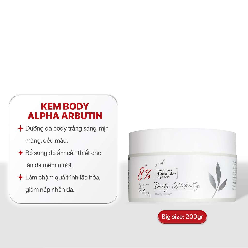 Ảnh Kem Body Trắng Da Alpha Arbutin 2% Niacinamide 5% Kojic aicd 1% - Công thức chuẩn khoa học GUO 2