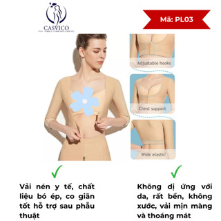 [XẢ LỖ] Gen định hình tay lưng nách vai sau hút mỡ bắp tay, lưng nách italy vải y tế kháng khuẩm PL03 3/4 tay
