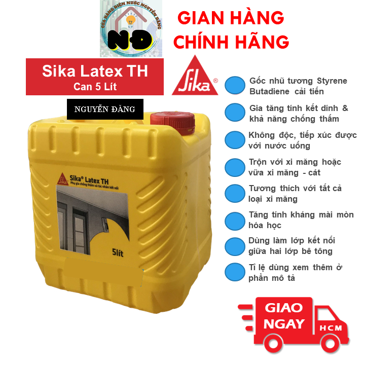 [Hỏa Tốc HCM] Can 5 Lít Phụ Gia Chống Thấm Sika Latex TH Và Tác Nhân ...