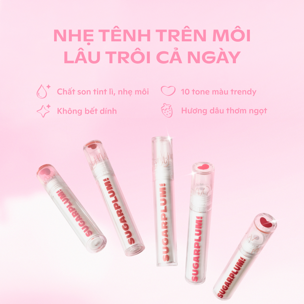 Ảnh [mefashion397 x OFÉLIA] Son Tint Nước Mịn Lì Thuần Chay SUGARPLUM MistyNow Blurring Tint (3.8g) 2