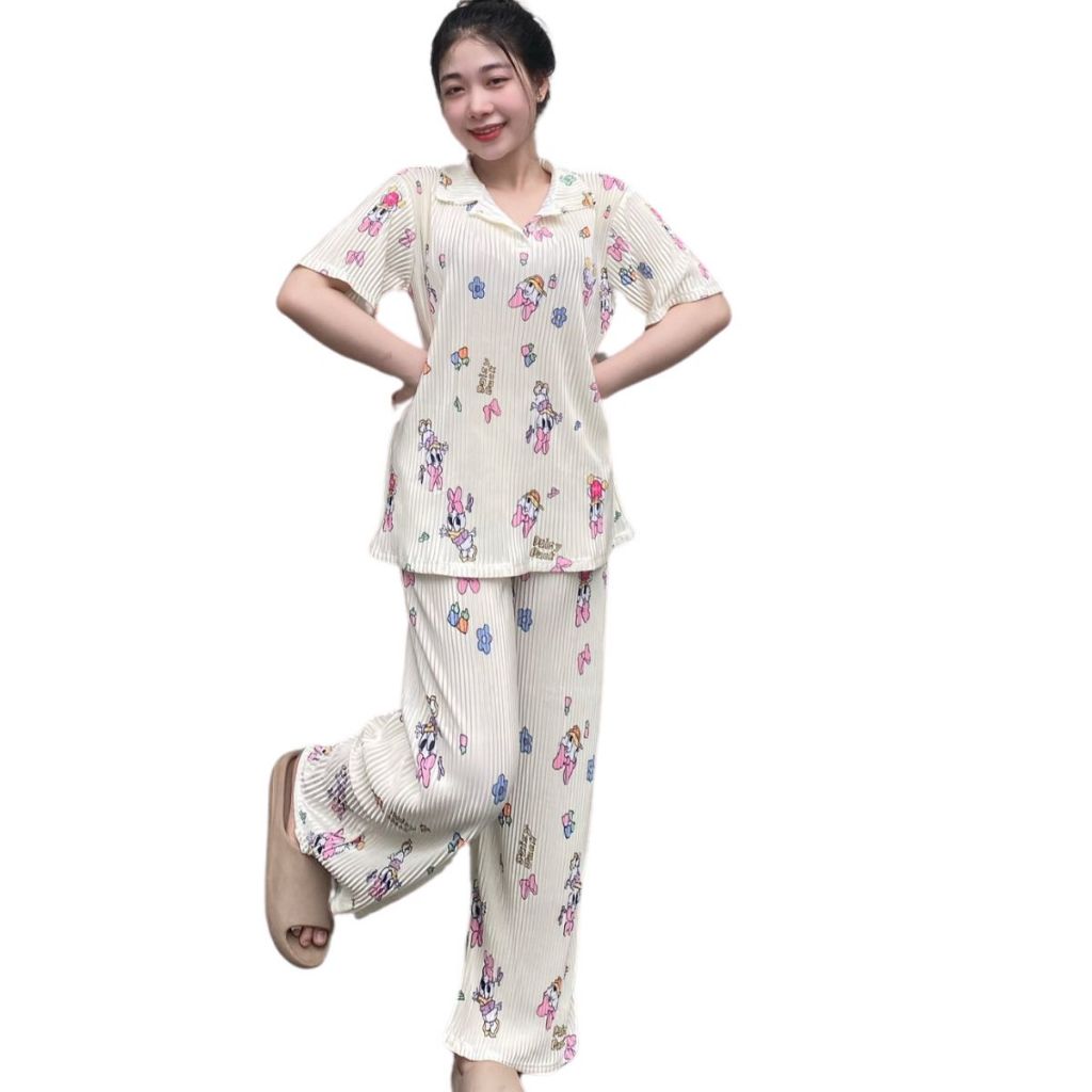 Đồ bộ nữ dập ly vải bóng Bigsize 40-90Kg ESHOP đồ bộ mặc nhà set bộ xinh đẹp dễ thương hoạt hình