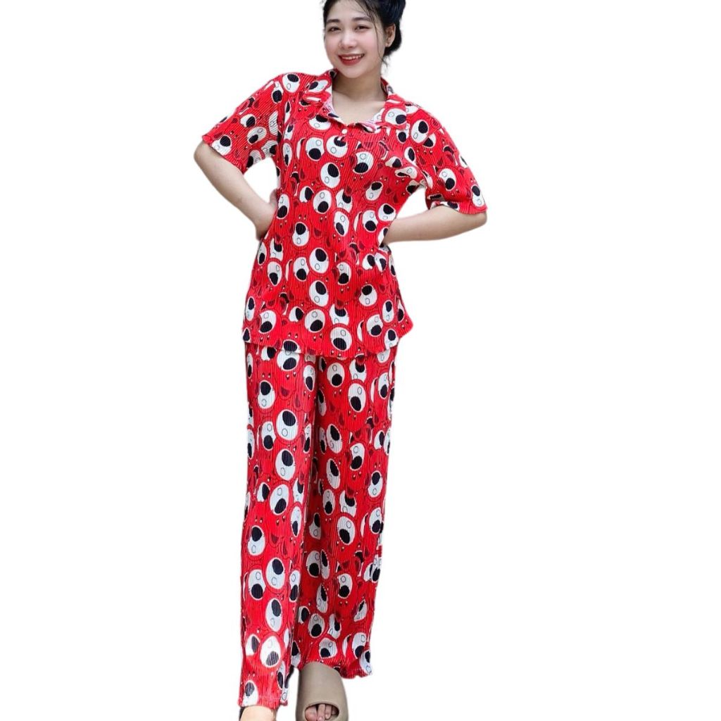 Đồ bộ nữ dập ly vải bóng Bigsize 40-90Kg ESHOP đồ bộ mặc nhà set bộ xinh đẹp dễ thương hoạt hình