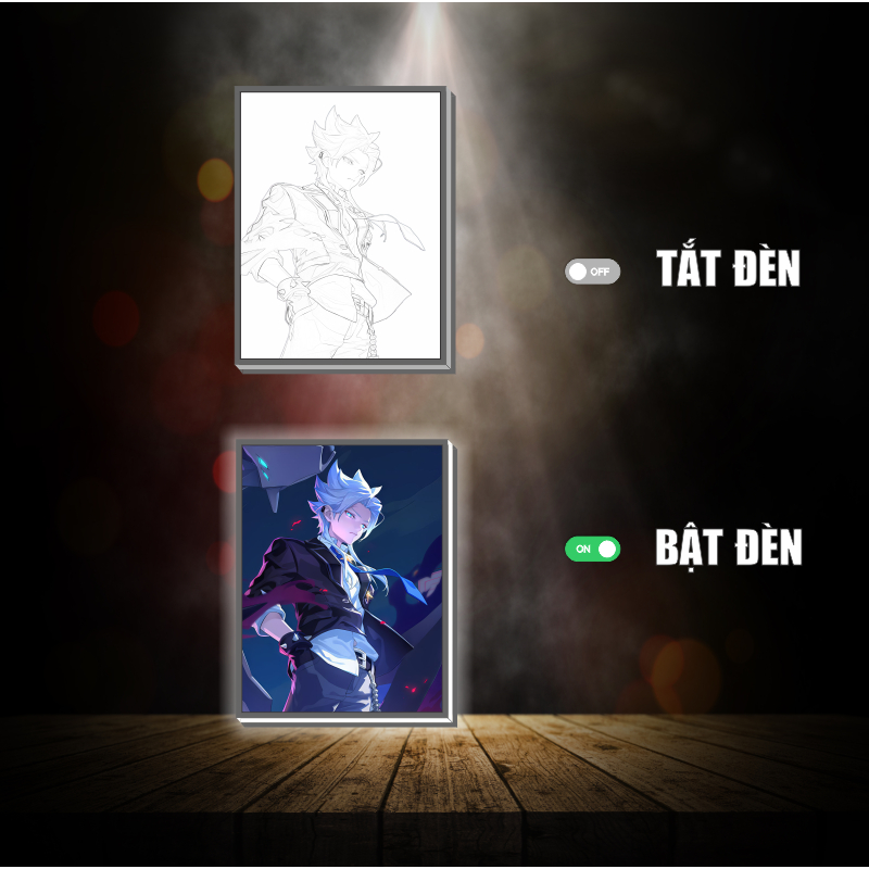 Tranh đèn led 3D đổi màu Liên quân Mobile - Tranh đèn led 3D ANIME trang trí bàn làm việc, đèn ngủ