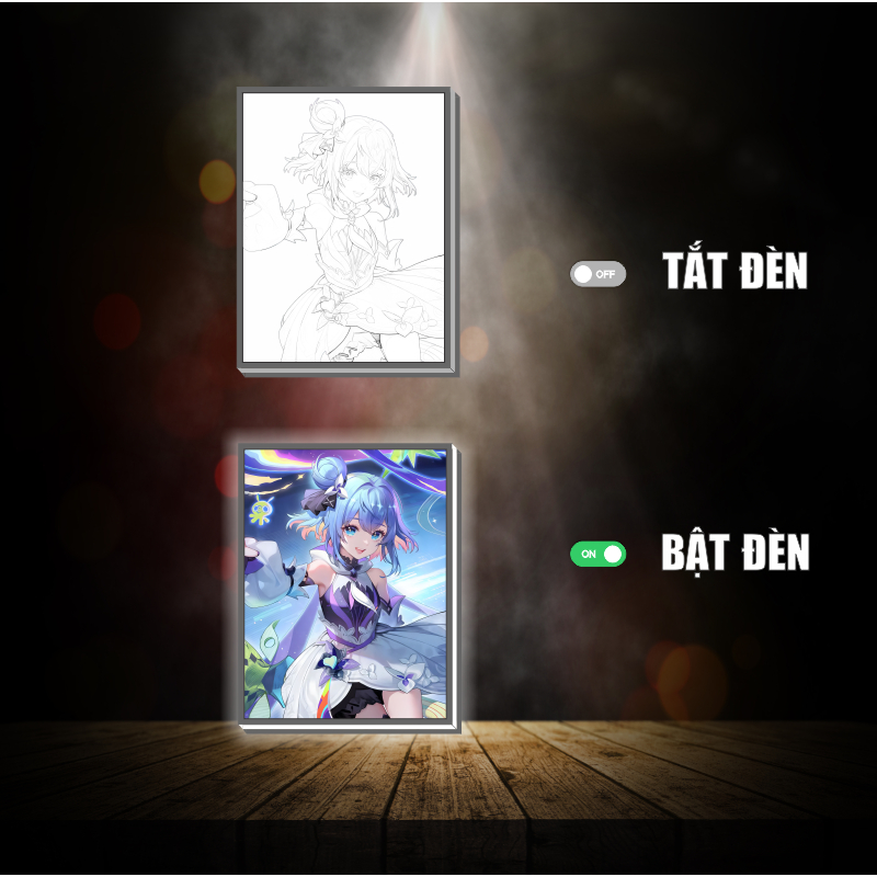Tranh đèn led 3D đổi màu Liên quân Mobile - Tranh đèn led 3D ANIME trang trí bàn làm việc, đèn ngủ
