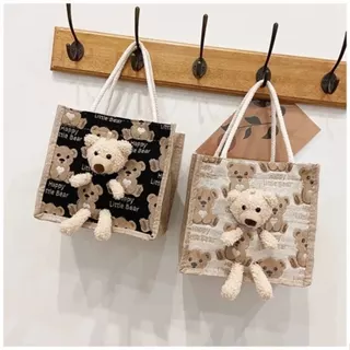 Túi cói mini gấu bông dễ thương