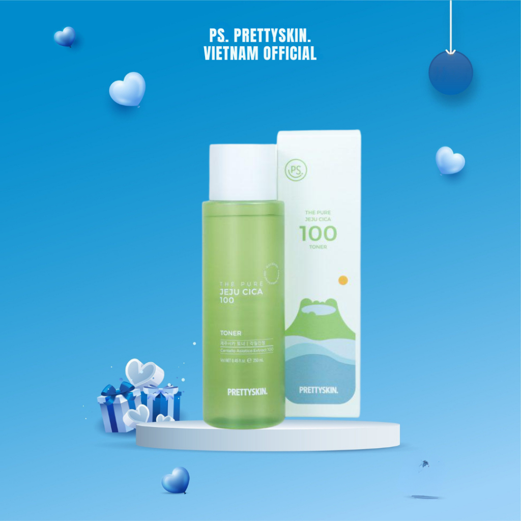 Ảnh Nước hoa hồng rau má PrettySkin The Pure Jeju Cica 100 cân bằng độ PH se khít lỗ chân lông 250ml 2