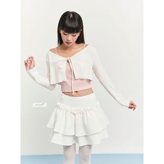 𝐆𝐚𝐥𝐢𝐧𝐚 𝐒𝐞𝐭 - Set áo 2 dây phối áo cardigan kiểu croptop tay dài nhiennhienvintage NSB00003
