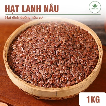 Hạt lanh nâu hữu cơ 1kg, mặt nạ hạt lanh, ủ tóc, làm sữa hạt dinh dưỡng - Miha Tea