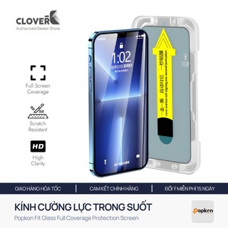 Kính Cường Lực Màn Hình iPhone 17 Pro Max Popkon Fit Glass Kèm Khung Dán