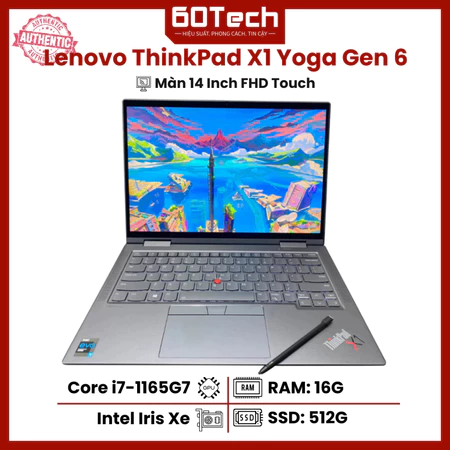 Laptop Lenovo ThinkPad X1 Yoga Gen 6 - Core i7-1165G7 RAM 16G SSD 512G Màn 14 Inch FHD Touch