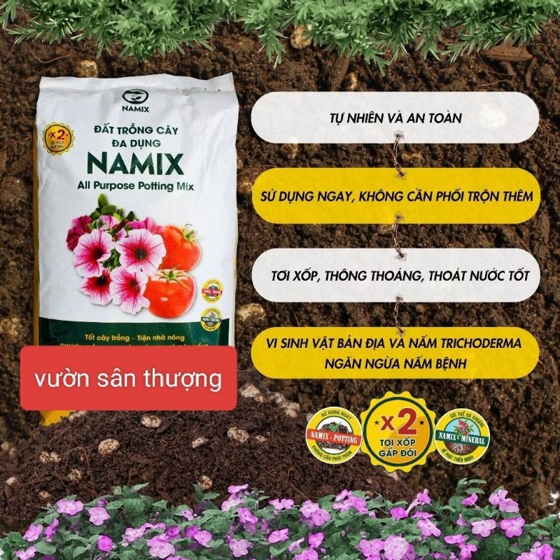 Đất Sạch Namix Trồng Rau (Bao 20 dm3) Trồng Cây Củ Quả Cây Cảnh ...