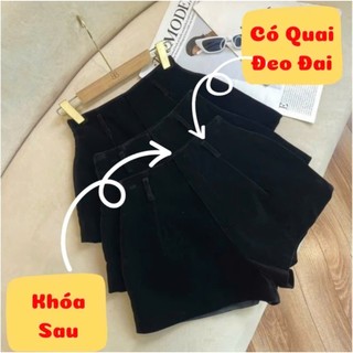 247store - Quần Short Nhung Cạp Cao Khóa Sau 2 Lớp Lưng Cao Ống Rộng QnhungN79