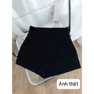 247store - Quần Short Nhung Cạp Cao Khóa Sau 2 Lớp Lưng Cao Ống Rộng QnhungN79