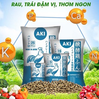 Phân Gà THIỆN FARM Bao 1kg, Aki Sfarm, nhập khẩu Nhật, viên nén, hữu cơ sinh học, bón rau quả, cây ăn trái