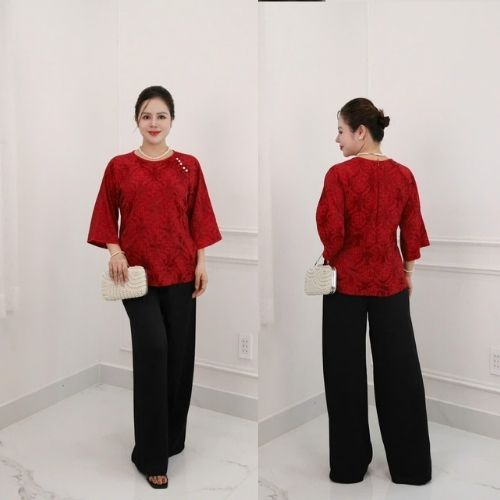 MS38 Set đồ bà ba nhiều màu,đồ trung niên,đồ kiểu cho các bà, các mẹ, quần dài, áo gấm tô châu cao cấp  CC38 Sang trọng