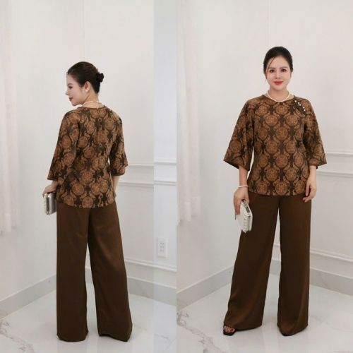 MS38 Set đồ bà ba nhiều màu,đồ trung niên,đồ kiểu cho các bà, các mẹ, quần dài, áo gấm tô châu cao cấp  CC38 Sang trọng