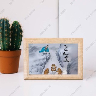 Tranh vô tri để bàn 15x21cm,Tranh vô tri Long Tranh Hổ Đấu, Mã Dell thành công, Mãnh Hổ Hạ Sơn...