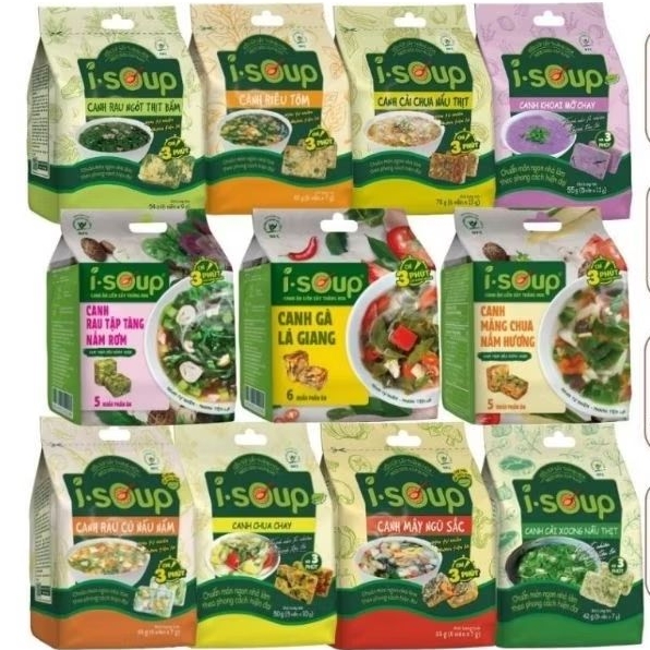 Viên Canh Ăn Liền, Canh Sấy Thăng Hoa, Canh Lười I.SOUP siêu tiện lợi, đủ vị chay/ mặn.