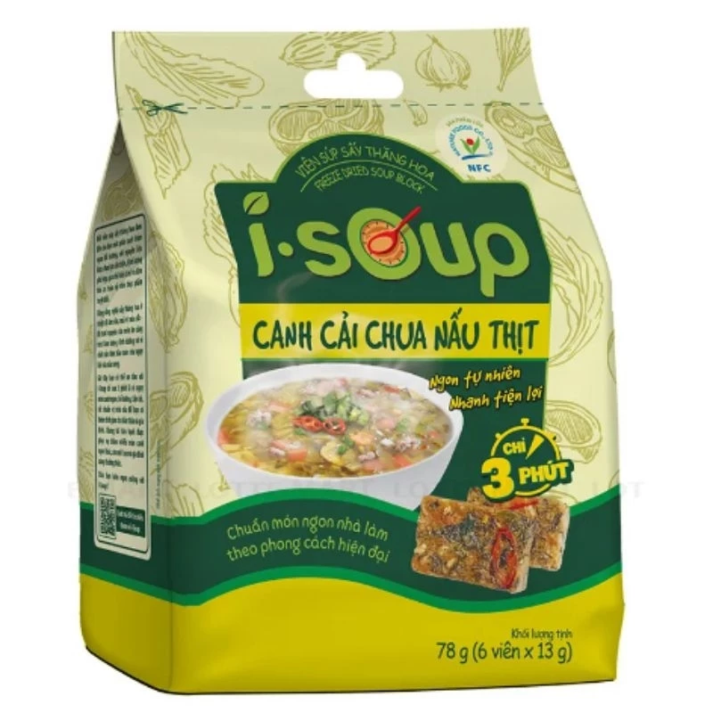 Viên Canh Ăn Liền, Canh Sấy Thăng Hoa, Canh Lười I.SOUP siêu tiện lợi, đủ vị chay/ mặn.