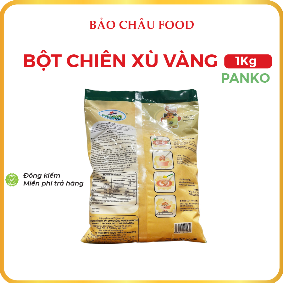 5 gói Bột chiên xù vàng Panko 1kg/gói - xù vàng nhạt