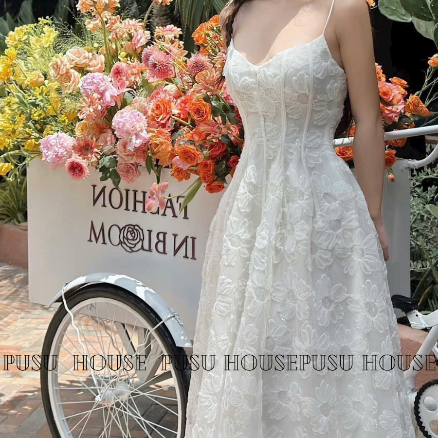 Đầm Ren Hoa 2s Maxi Nàng Thơ Dịu Dàng Dự Tiệc Dạo Phố-PUSU HOUSE