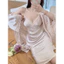 HT828 Set váy ngủ và áo choàng sexy dáng dài tiểu thư kèm ĐỆM LÓT phối ren sang chảnh HT828