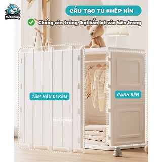Kệ Tủ Đựng Đồ Đa Năng Có Ngăn Treo Quần Áo, Tủ Để Đồ Gấp Gọn Decor Không Gian Siêu Xinh (Mẫu Mới 2026)
