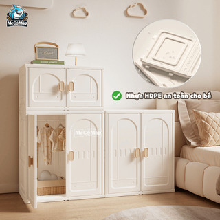 Kệ Tủ Đựng Đồ Đa Năng Có Ngăn Treo Quần Áo, Tủ Để Đồ Gấp Gọn Decor Không Gian Siêu Xinh (Mẫu Mới 2026)